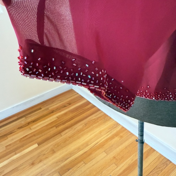 Elegant sheer berry-toned beaded cardigan - Picture 8 of 8